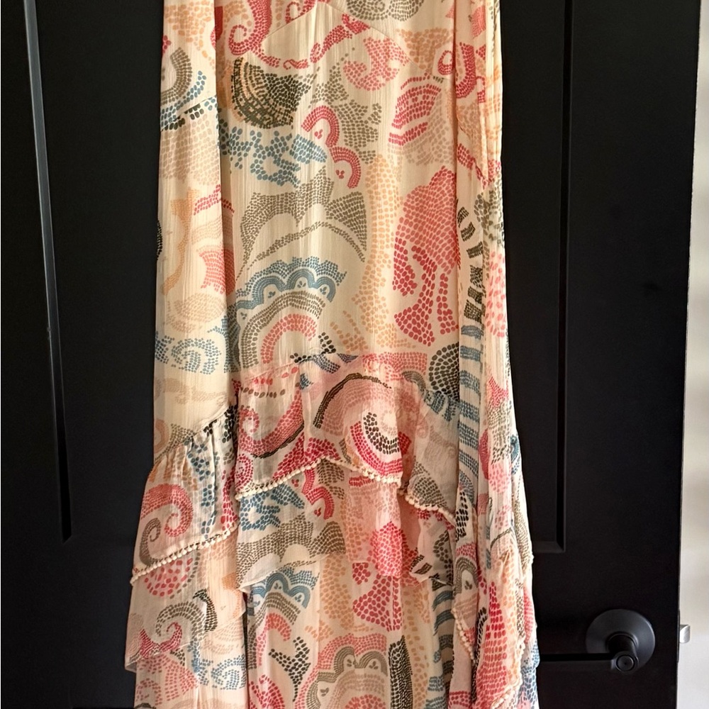 Anthropologie Verb by Pallavi Singhee crochet-trimmed chiffon maxi dress. - Picture 2 of 4